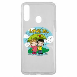 Чехол для Samsung A20s Love is ... in the rain - PrintSalon