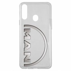 Чехол для Samsung A20s Man metallic logo - PrintSalon