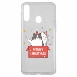 Чехол для Samsung A20s Meowy Christmas ( present box ) - PrintSalon