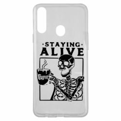 Чехол для Samsung A20s Staying alive with coffee - PrintSalon