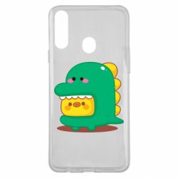 Чехол для Samsung A20s Уточка в костюме динозавра - PrintSalon