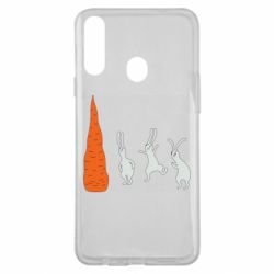 Чехол для Samsung A20s Зайцы возле морковки - PrintSalon