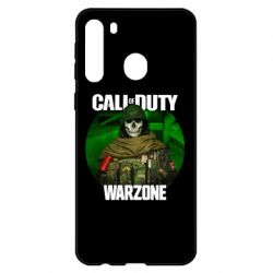 Чехол для Samsung A21 Call of duty Warzone ghost green background - PrintSalon