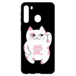 Чехол для Samsung A21 Cat and hieroglyphs - PrintSalon