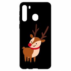 Чехол для Samsung A21 Deer with red nose - PrintSalon