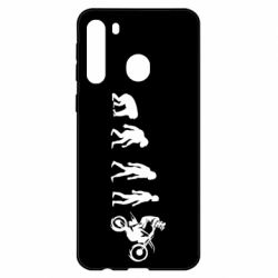 Чехол для Samsung A21 Эволюция мотоциклиста - PrintSalon