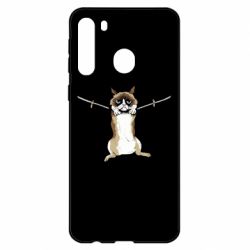 Чехол для Samsung A21 Grumpy Cat On The Rope - PrintSalon
