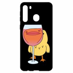 Чехол для Samsung A21 Качка і келих вина