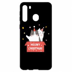 Чехол для Samsung A21 Meowy Christmas ( present box ) - PrintSalon