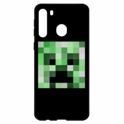 Чехол для Samsung A21 Minecraft minimalist Creeper - PrintSalon