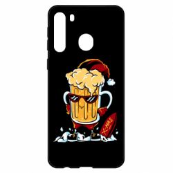 Чехол для Samsung A21 New Year's beer