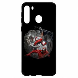 Чехол для Samsung A21 Симбиоты и человек паук-PrintSalon Чехол для Samsung A21 Симбиоты и человек паук