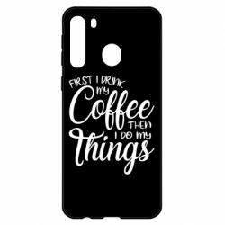 Чехол для Samsung A21 Сначала кофе потом дела - PrintSalon