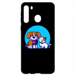 Чехол для Samsung A21 Собачка и котик - PrintSalon