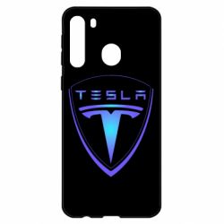 Чехол для Samsung A21 Tesla logo gradient - PrintSalon