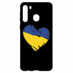 Чехол для Samsung A21 Украина сердце с царапинами - PrintSalon