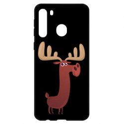 Чехол для Samsung A21 Забавный олень - PrintSalon