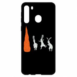 Чехол для Samsung A21 Зайцы возле морковки - PrintSalon