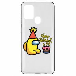 Чохол для Samsung A21s Among Us Happy Birthday - PrintSalon