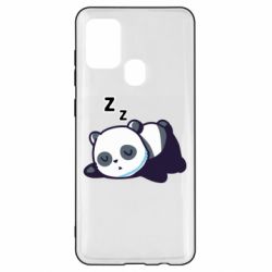 Чехол для Samsung A21s Cute panda sleeping - PrintSalon