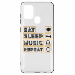 Чехол для Samsung A21s Eat sleep dj repeat. - PrintSalon