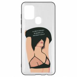 Чехол для Samsung A21s Gentleman Is Simply A Patient Wolf - PrintSalon