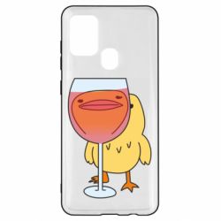 Чехол для Samsung A21s Качка і келих вина - PrintSalon
