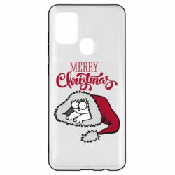 Чехол для Samsung A21s Кот саймона рождество - PrintSalon