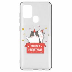 Чехол для Samsung A21s Meowy Christmas ( present box ) - PrintSalon