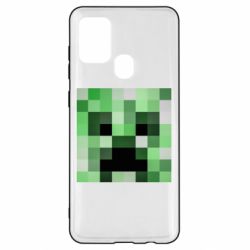 Чехол для Samsung A21s Minecraft minimalist Creeper - PrintSalon