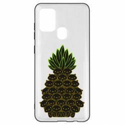 Чехол для Samsung A21s Pineapple cat - PrintSalon