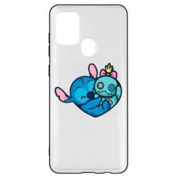 Чехол для Samsung A21s Стич с куклой - PrintSalon
