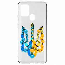 Чохол для Samsung A21s Тризуб квіти Україна - PrintSalon