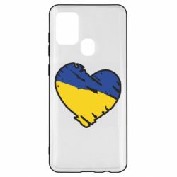 Чехол для Samsung A21s Украина сердце с царапинами - PrintSalon