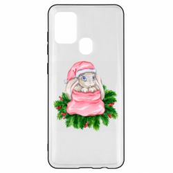 Чехол для Samsung A21s Заяц Новогодний - PrintSalon