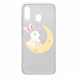 Чехол для Samsung A30 Cute rabbit on the moon - PrintSalon