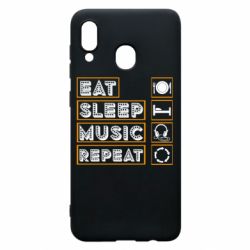 Чехол для Samsung A30 Eat sleep dj repeat. - PrintSalon