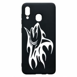 Чехол для Samsung A30 Flaming shark - PrintSalon