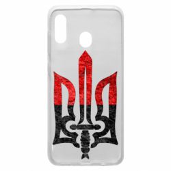 Чехол для Samsung A30 Герб Украины красно-черный - PrintSalon