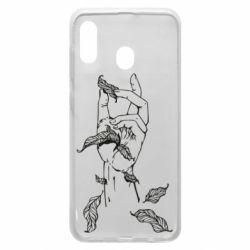 Чехол для Samsung A30 Hand with leafs - PrintSalon