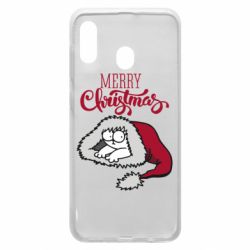 Чехол для Samsung A30 Кот саймона рождество - PrintSalon
