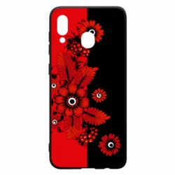 Чохол для Samsung A30 Червоні квіти - PrintSalon