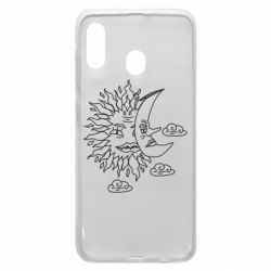 Чехол для Samsung A30 Sun and Moon faces - PrintSalon