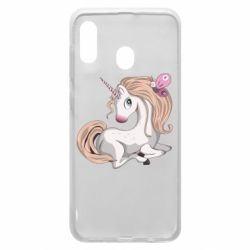 Чехол для Samsung A30 Unicorn with bow tie - PrintSalon