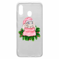 Чехол для Samsung A30 Заяц Новогодний - PrintSalon