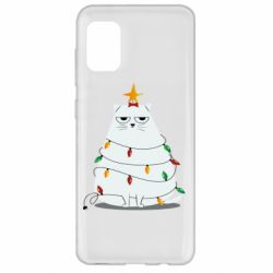 Чехол для Samsung A31 Cat and Christmas Lights - PrintSalon