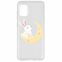 Чехол для Samsung A31 Cute rabbit on the moon - PrintSalon