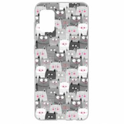 Чохол для Samsung A31 Gray cats pattern - PrintSalon