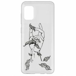 Чехол для Samsung A31 Hand with leafs - PrintSalon