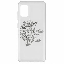 Чехол для Samsung A31 Sun and Moon faces - PrintSalon